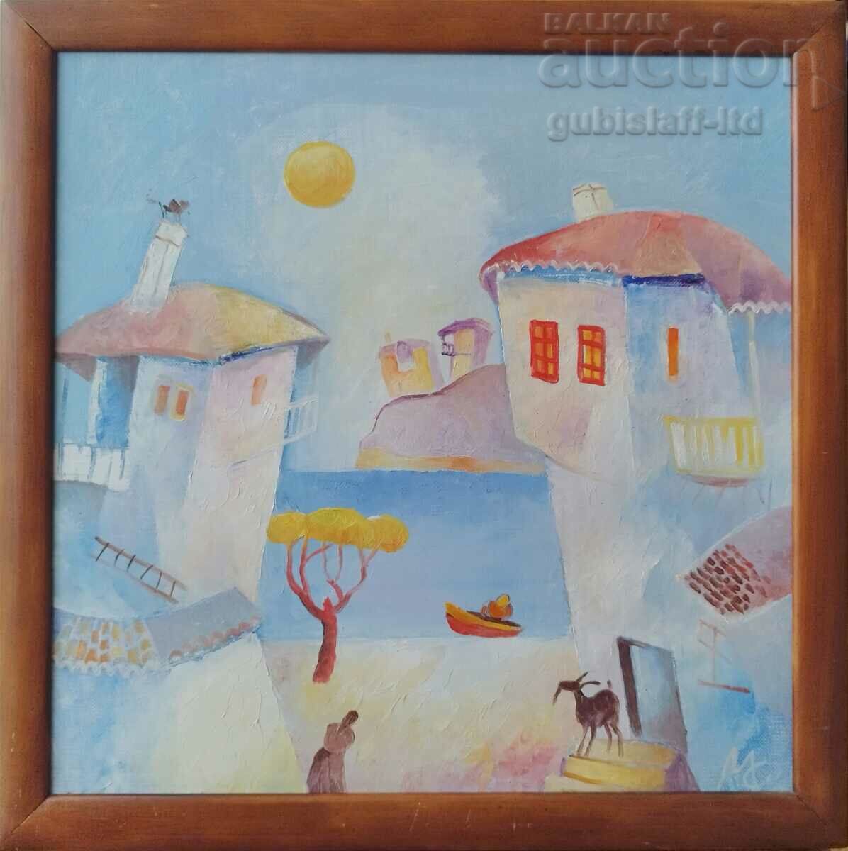 Εικόνα "Δίπλα στη θάλασσα", τέχνη. M. Spasov (1950-2023)