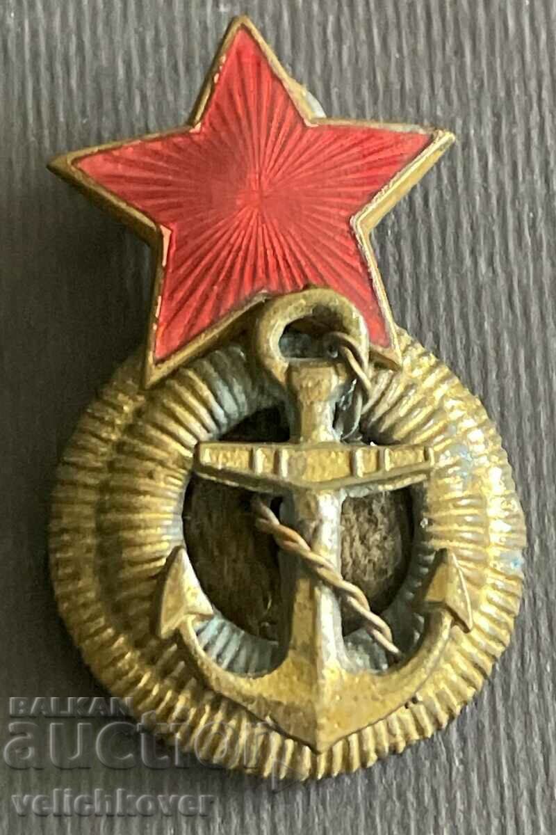 37799 Bulgaria Navy officer cockade enamel 50's