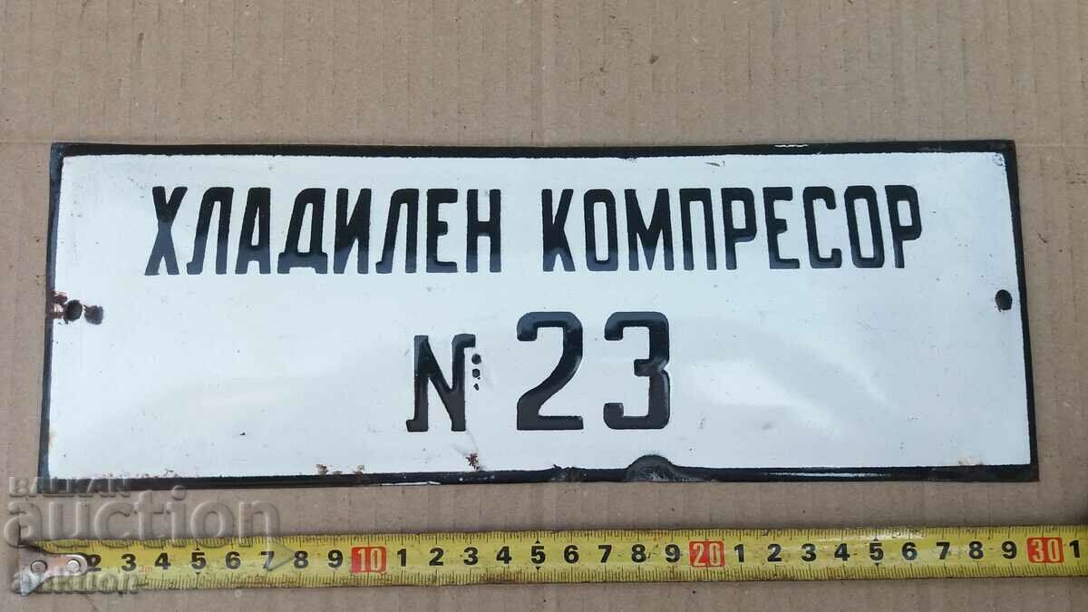 Auction  METAL PLATE - NUMBER ENAMELED