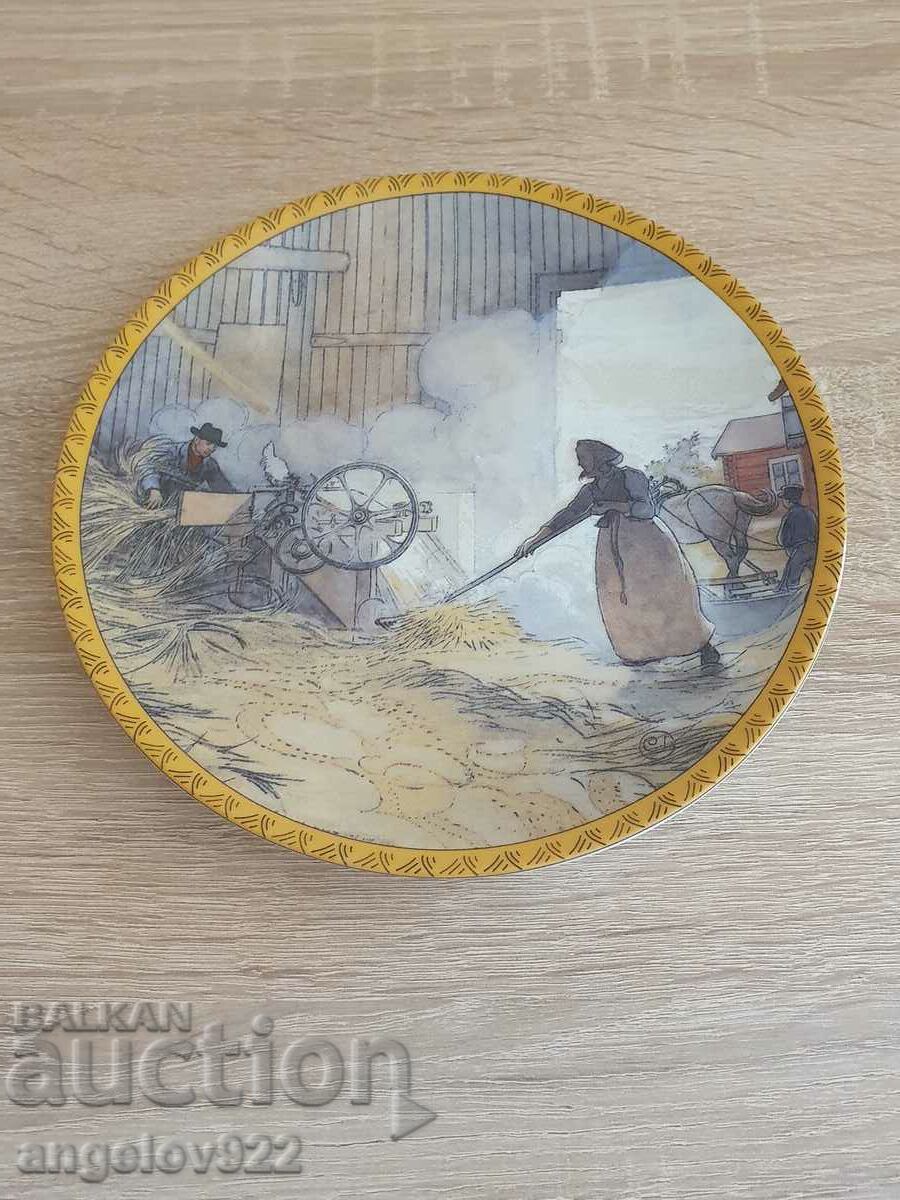 Porcelain plate with a painting by Karl Larsson