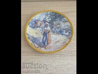 Porcelain plate with a painting by Karl Larsson