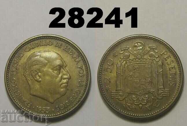 Spania 2 1/2 pesetas 1954 (1953/54)