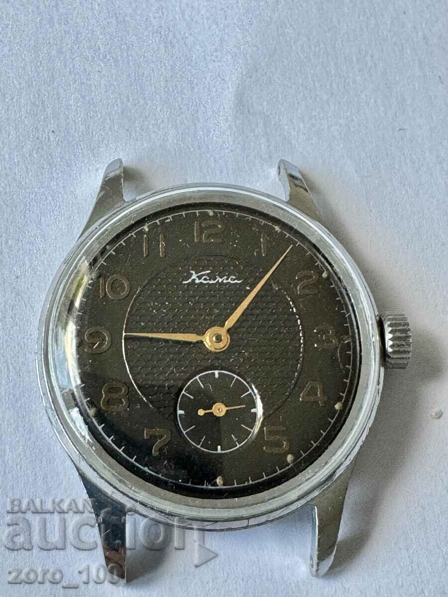 Kama watch, black dial, works