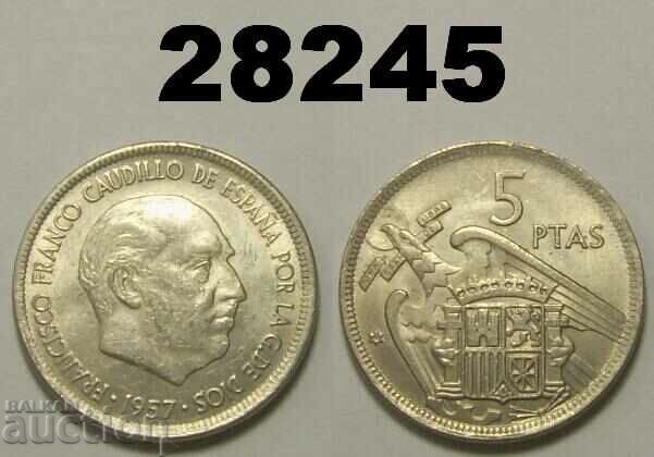 Spania 5 pesetas 1968 (1957/68)