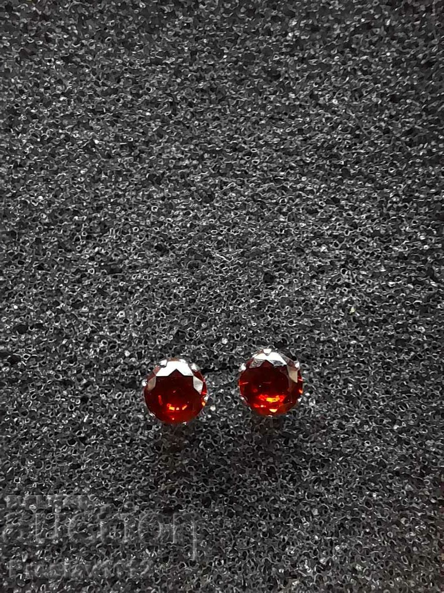 Silver earrings with Orange Sapphire 1.30ct