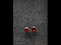 Silver earrings with Orange Sapphire 1.30ct
