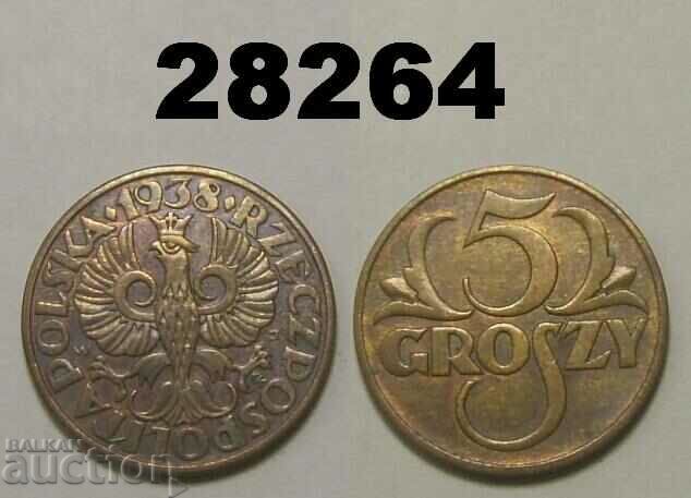 Polonia 5 groszy 1938