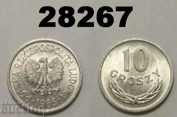 Полша 10 гроша 1965 UNC
