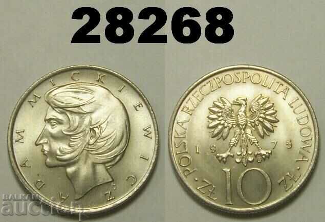 Poland 10 zlotys 1975 Mickiewicz UNC
