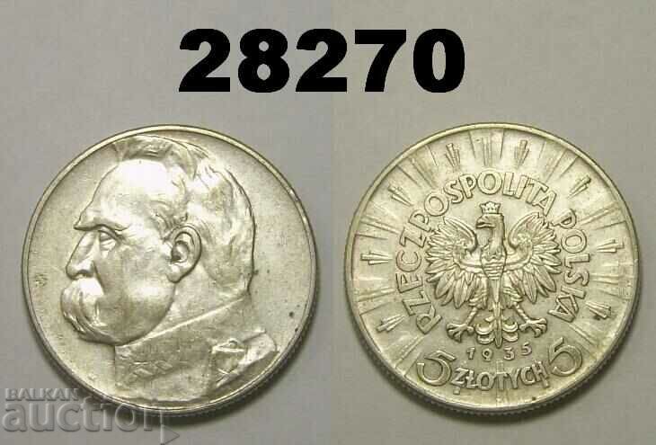 Polonia 5 zloți Argint 1935 Excelent