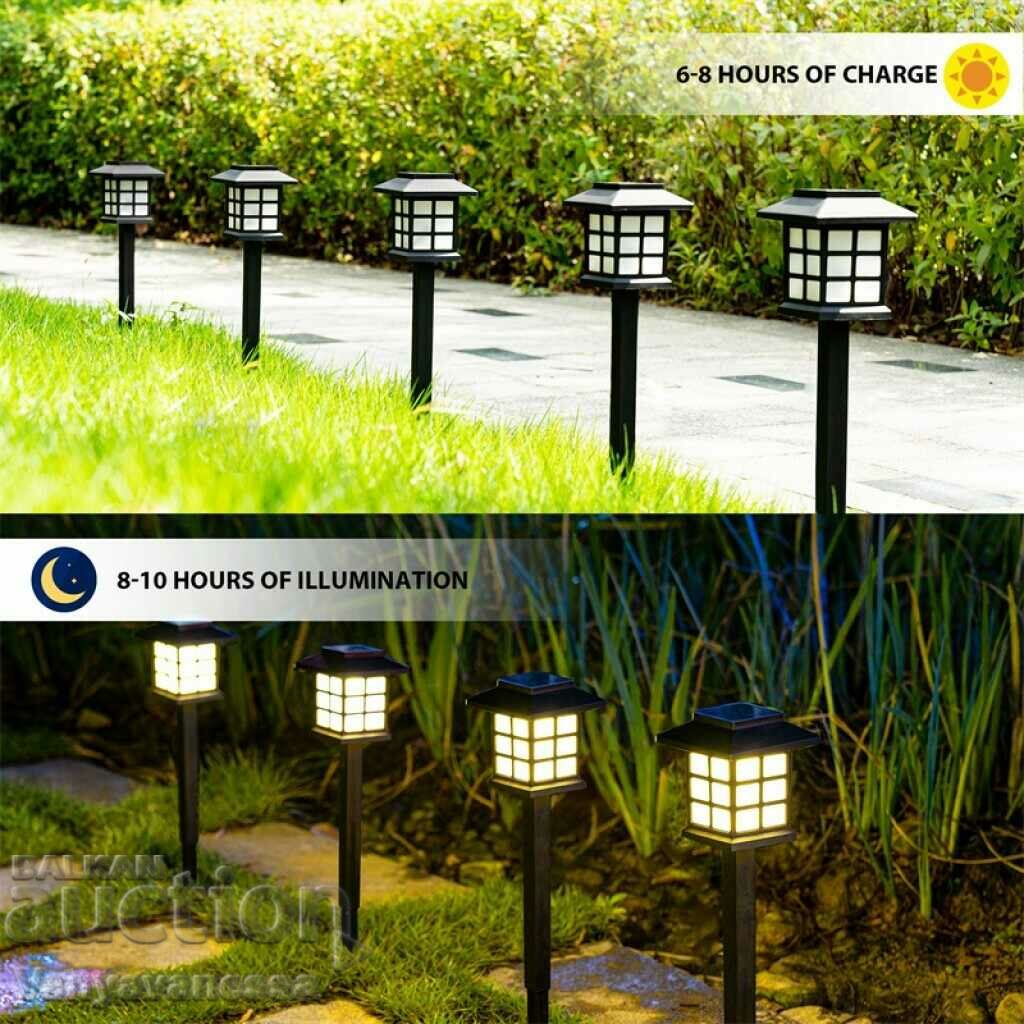 Set of 6 solar LED lamps for yard and garden