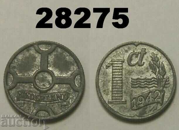 Ολλανδία 1 cent 1942 ψευδάργυρος