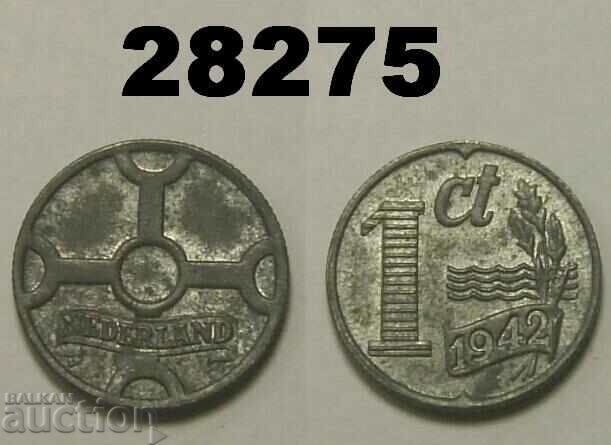 Netherlands 1 cent 1942 zinc