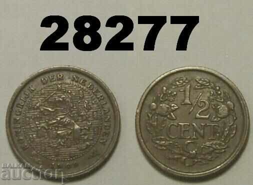 Холандия 1/2 цент 1909 Отлична