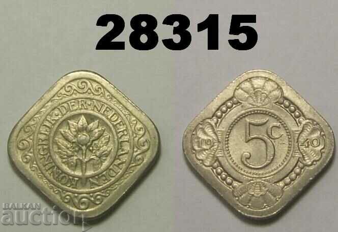 Olanda 5 cenți 1940