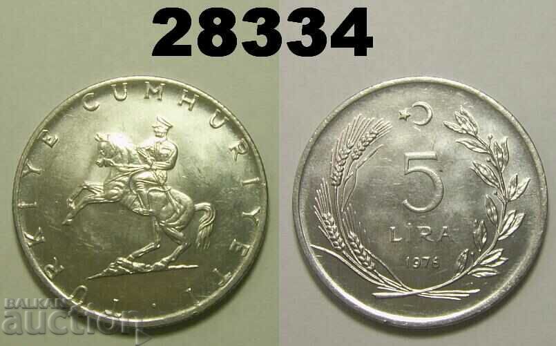 Turkey 5 Lira 1976 UNC Excellent