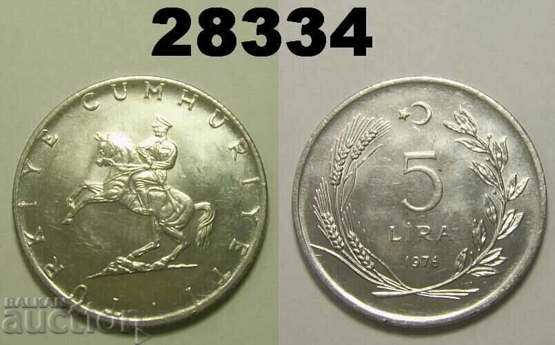 Turcia 5 Lire 1976 UNC Excelent