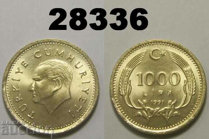 Turcia 1000 Lire 1991 TOP UNC !