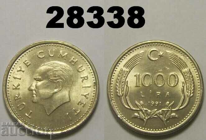 Turkey 1000 Lira 1991