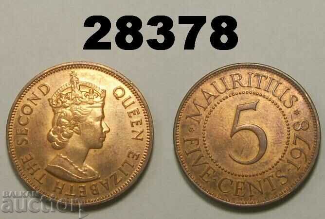 Mauritius 5 cents 1978