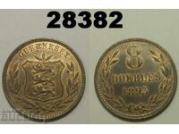 Guernsey 8 doubles 1893 AUNC