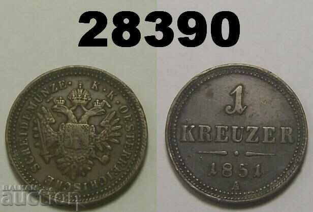 Austria 1 Kreuzer 1851 A