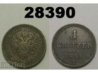 Австрия 1 кройцер 1851 A