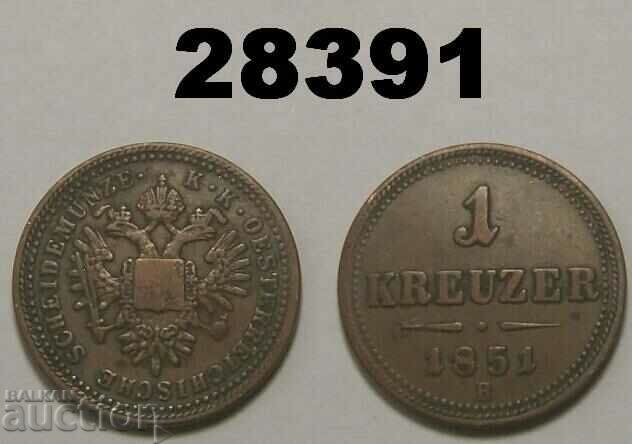 Αυστρία 1 Kreuzer 1851 B