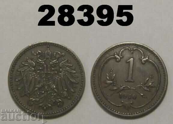 Austria 1 Heller 1910