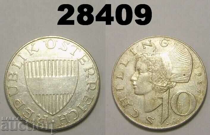 Austria 10 Shillings 1957 Silver