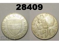 Austria 10 Shillings 1957 Silver