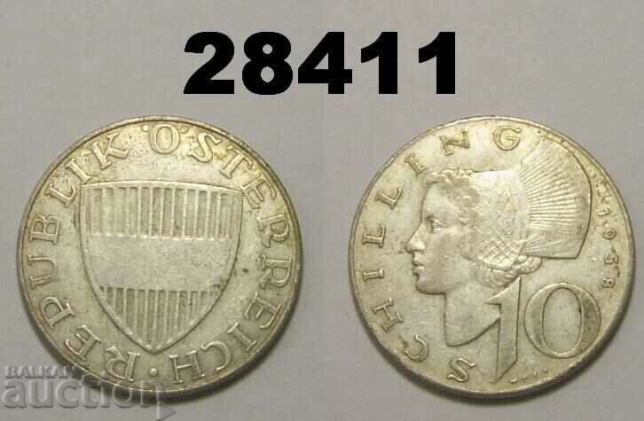 Австрия 10 шилинга 1958 сребро