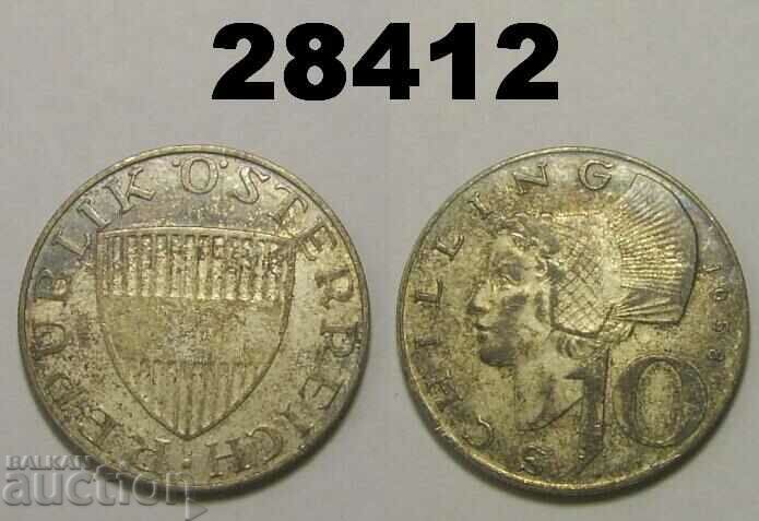 Austria 10 Shillings 1958 Silver