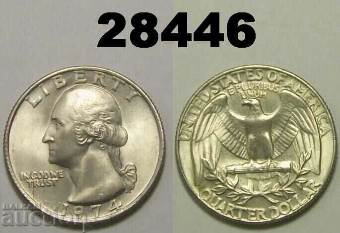 САЩ 1/4 долар 1974 UNC