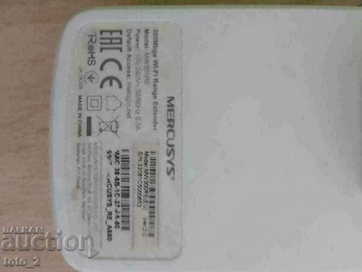 Auction  AMPLIFIER for Internet, WiFi Repeater /MERCUSYS MW 300 RE/