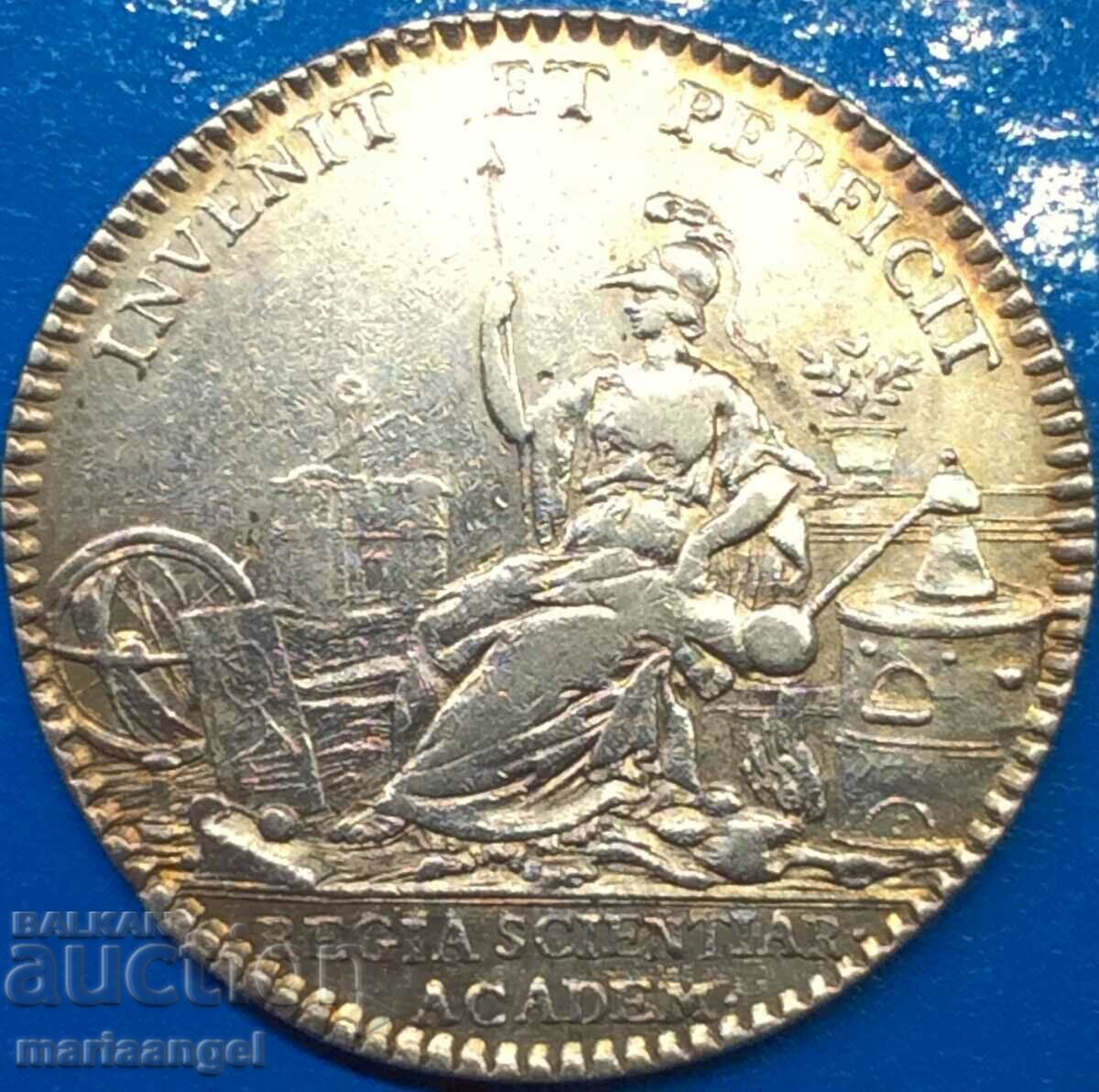 Франция 1747 Кралска Научна Академия 8.3г жетон сребро