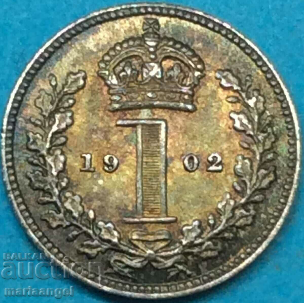 Marea Britanie 1 Pence 1902 Maundy Edward VII Argint
