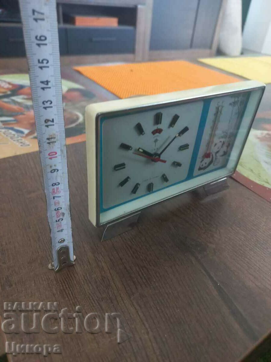 OLD CHINESE ALARM CLOCK WITH THERMOMETER ANIMATED - 7 OLD CHINESE ALARM CLOCK WITH THERMOMETER ANIMATED - 7