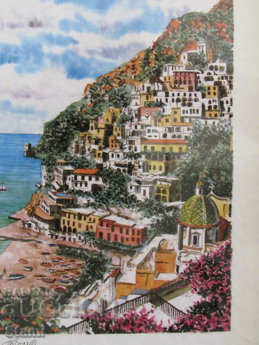 Auction +Series of small framed paintings-Amalfi, Italy Auction +Series of small framed paintings-Amalfi, Italy