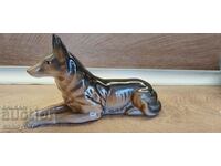 Old porcelain figurine German Shepherd Romania