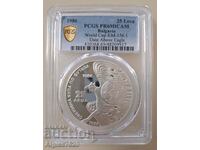 Сертифицирана монета 1986" Грифон"/ сребро/PR 69 Cameo 69