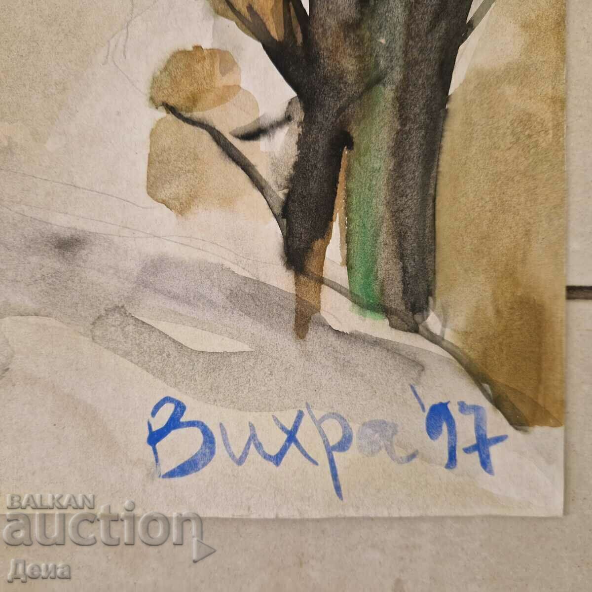 Голям майсторски акварел 1997г. с цена 60.00 лв. | € 30.68 Голям майсторски акварел 1997г. с цена 60.00 лв. | € 30.68