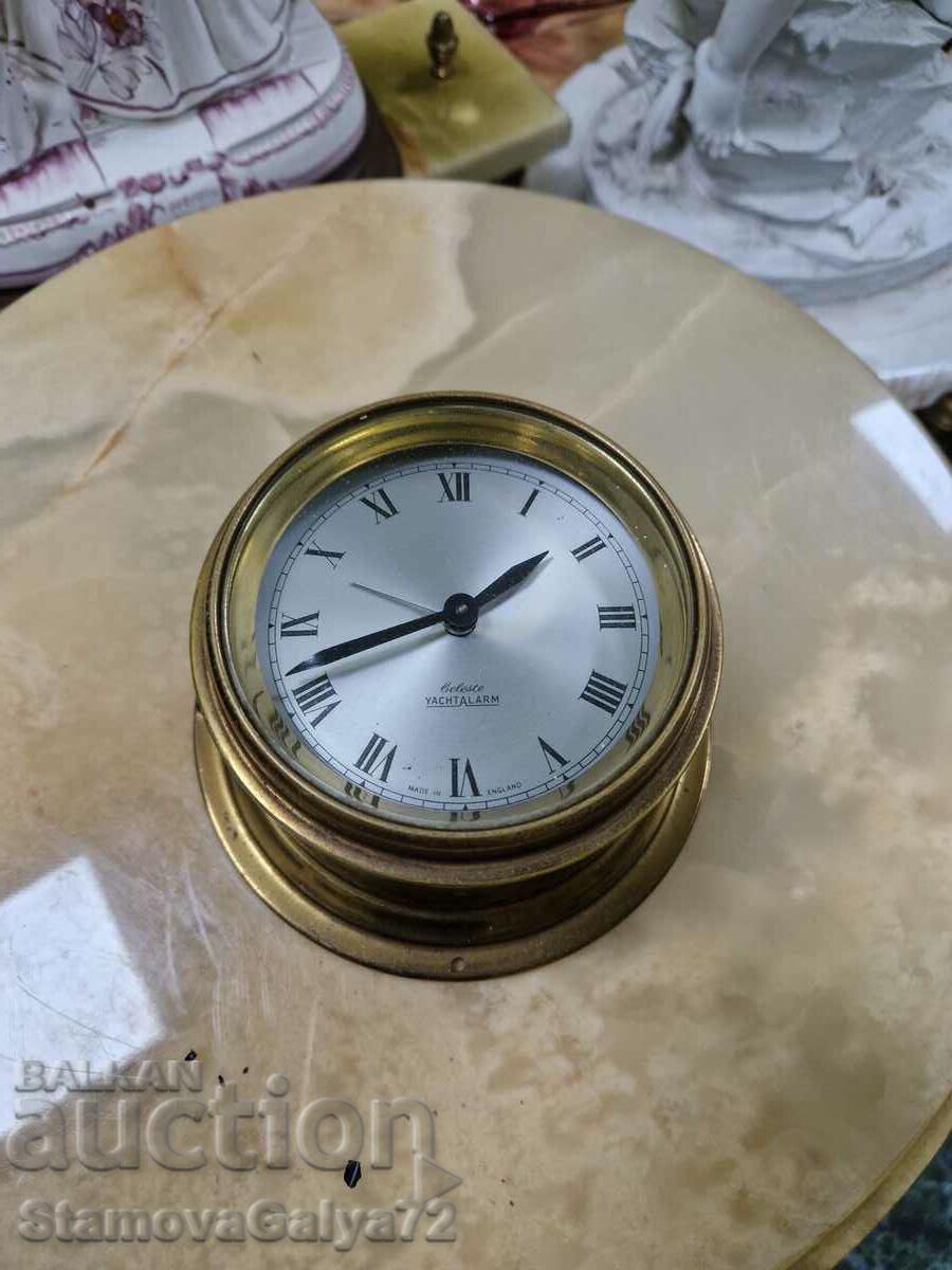 A rare antique English ship's yacht clock