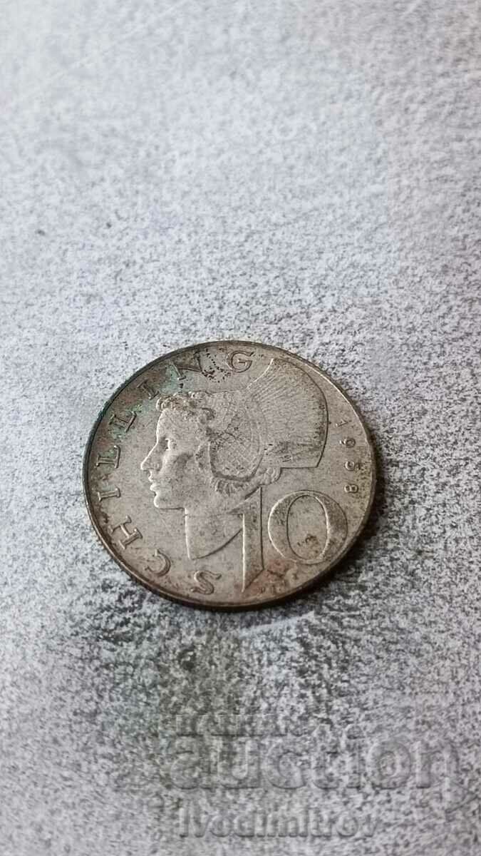 Austria 10 Shillings 1958 Silver