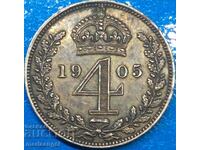 4 pence 1905 Marea Britanie Maundy Edward VII (1848-1910)