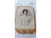 Photo Rousse Young girl in a white blouse Carton 1900