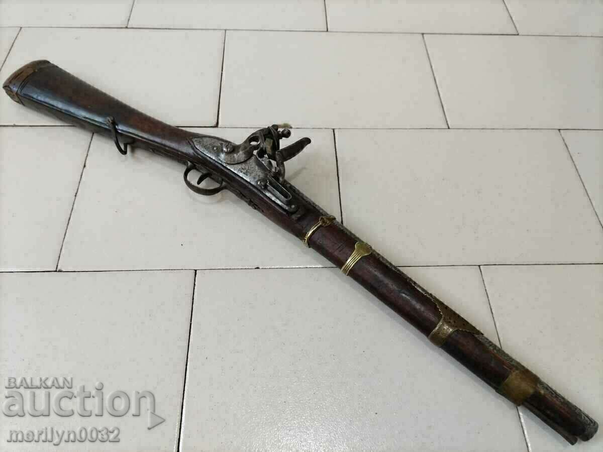 Balkan flintlock damascus barrel musket early 19th century Balkan flintlock damascus barrel musket early 19th century