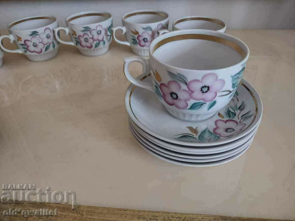 Delivery of Russian porcelain tea/coffee service, hand painted, marked Delivery of Russian porcelain tea/coffee service, hand painted, marked