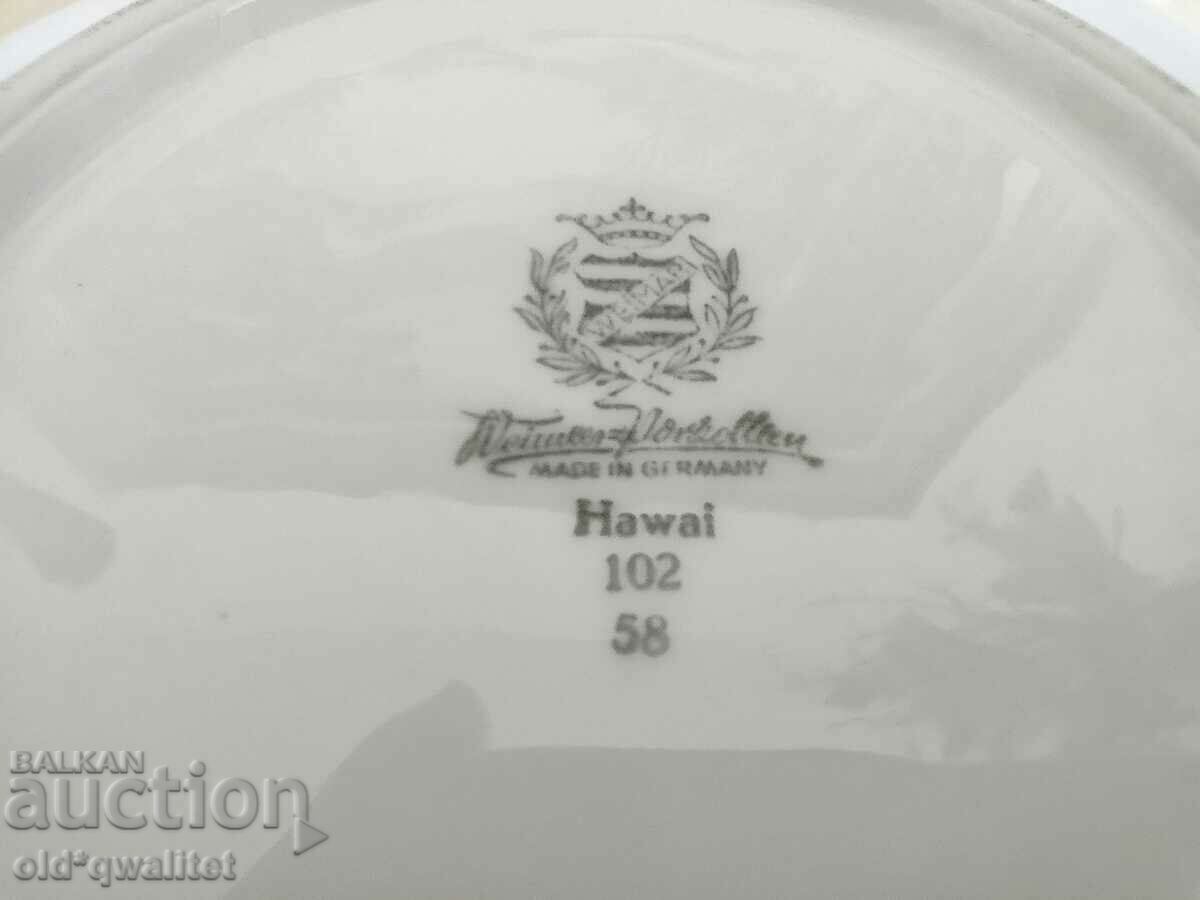 Auction Plate, Weimar porcelain, hand painted, marked Auction Plate, Weimar porcelain, hand painted, marked