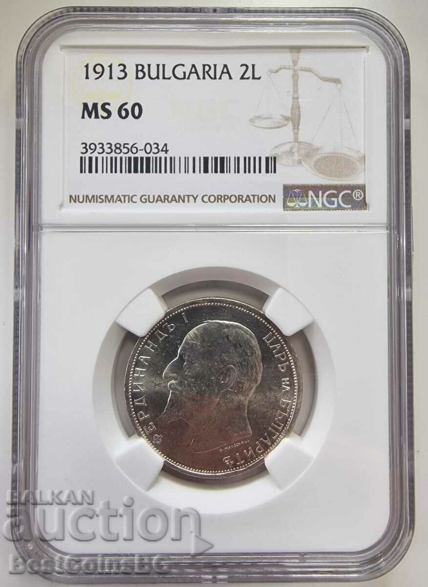 2 LEVA 1913 MS 60 NGC